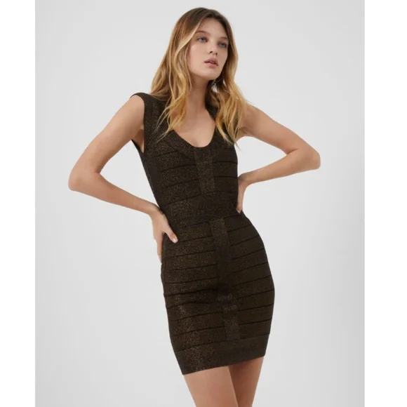 mini beige bodycon dress 1S-1M-1L / Beige / 3 main image 1